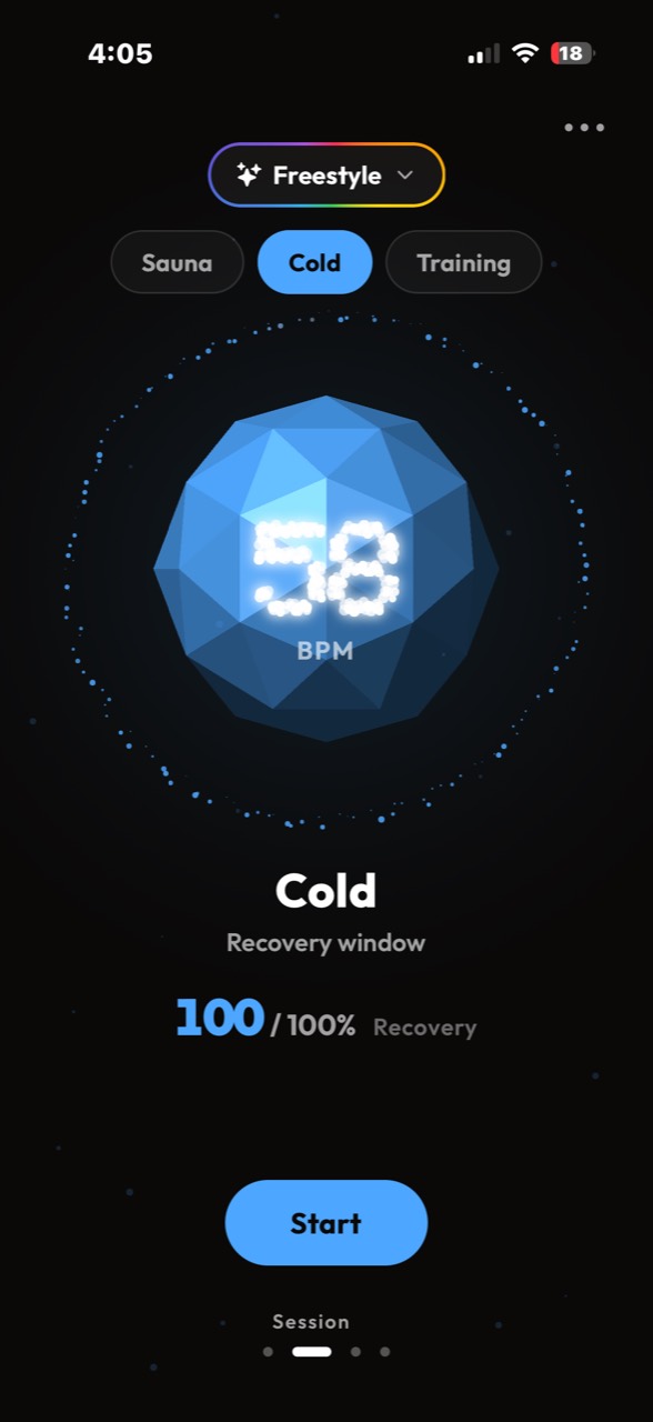 Cold session screen