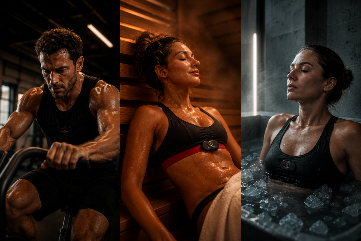 Training, sauna, and cold recovery with SaunaMind heart rate straps